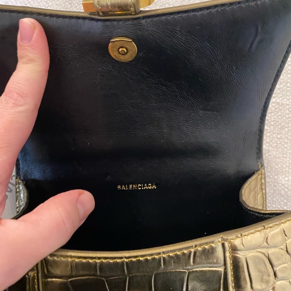 Balenciaga Hourglass Top Handle Bag Crocodile Embossed Leather XS Missing Strap. - Picture 9 of 15